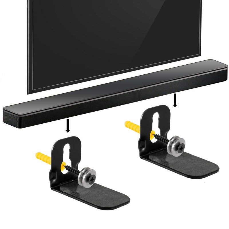 Yimaut Wall Mount Bracket for JBL Bar 5.1 / Bar 3.1 / Bar 2.1 / Bar Studio Soundbar, 2 Pieces Black Sound Bar Brackets Holder + Screws + Metal Holder Screws - Image 5